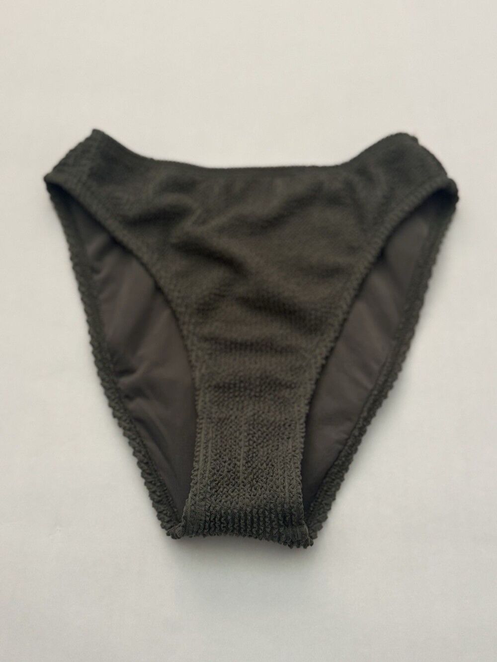 Good American Fatigue Olive Green Textured Bikini Bottom Size XXS/XS NWT